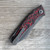 G&G Hawk Talon Auto Darkwashed Titanium Handle w/ Dragon Scale Lava Flow Carbon Fiber Inlays Darkwashed Blade Clip Side