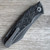 G&G Hawk Talon Auto Brightwash Titanium Handle w/ Dragon Scale Black Ops Marble Carbon Fiber Inlays Brightwashed Blade Clip Side