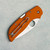 Spyderco Chaparral Lock Back Burnt Orange Handle Satin CPM-REX 121 Blade C152GPBOR Clip Side