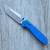 NCC Knives Ragnarok Hawk V4 Hawk Lock Zirblast Blue Titanium Handles w/ Blue G-10 Overlays Glass Blast w/ Satin Flats Harpoon Tanto Blade