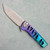 MachineWise Sonora Button Lock Flipper Purple/Teal Fade Skeletonized Titanium Integral Handle Titanium Bolster Stonewash S90V S Grind Blade