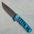 MachineWise Sonora Button Lock Flipper Blue Skeletonized Titanium Integral Handle Aqua Titanium Bolster DLC S90V S Grind Blade