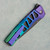MachineWise Sonora Button Lock Flipper Purple/Aqua Fade Skeletonized Titanium Integral Handle Blue Titanium Bolster DLC S90V S Grind Blade Clip Side