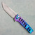MachineWise Sonora Button Lock Flipper Purple/Blue Fade Skeletonized Titanium Integral Handle Blue Titanium Bolster Stonewash S90V S Grind Blade