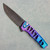 MachineWise Sonora Button Lock Flipper Purple/Blue Fade Skeletonized Titanium Integral Handle Blue Titanium Bolster DLC S90V S Grind Blade