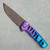 MachineWise Sonora Button Lock Flipper Purple/Teal Fade Skeletonized Titanium Integral Handle Purple Titanium Bolster DLC S90V Blade