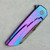 MachineWise Mojave Frame Lock Flipper Titanium Purple Center Blue Fade Fine Step Texture Handle DLC S90V Blade Clip Side