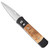 Pro-Tech Godson Black Handle w/ Maple Burl Wood Inlays Satin Blade 706