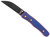 R.B. Johnson Custom Liner Lock Wharncliffe Purple Blue Titanium Damascus