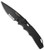Pro-Tech TR-4.4 D2 Solid Black Handle CPM-D2 DLC Serrated Blade