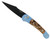 Pro-Tech Monaco Custom Blue Titanium Maple Burl Wood Black Blade