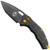 Heretic Knives Martyr Auto Tanto Carbon Fiber Handle DLC Blade Gold TiNi Hardware H011-6A-CFTINI