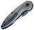 Buck Rapid Fire D/A Auto Gray Handle Satin Blade Blue Accents 896PLS-B