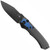 Heretic Knives Wraith Auto Carbon Fiber Blue Ti Bolster Black Blade Limited Edition H000-4A-CF