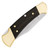 Buck 112 Ranger Auto Lock Back Folding Hunter Ebony Wood Handle Brass Bolsters Satin Blade 0112BRSA-B