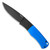 Pro-Tech Whiskers Magic BR-1.7BLUE Bolster Release Auto Solid Blue Handle DLC Blade