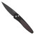 Pro-Tech Newport Black Handle w/ Red Weave Carbon Fiber Inlay DLC Blade 3416-RED