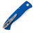 Pro-Tech Small Brend Auto #2 Solid Blue Handle Satin Blade 1221-BLUE