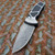 Pro-Tech Les George SBR Steel Custom Textured Two Tone Satin DLC Handle Damascus Blade Pearl Button LG455