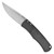 Pro-Tech Whiskers Magic BR-1.21 Bolster Release Auto Black Handle w/ Carbon Fiber Inlay Stonewash Blade