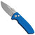 Pro-Tech Les George SBR Solid Blue Handle Stonewash Blade LG401-BLUE