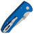 Pro-Tech Les George SBR Solid Blue Handle Stonewash Blade LG401-BLUE