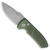 Pro-Tech Les George SBR Textured Green Handle Acid Wash Blade LG415-GRN