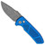 Pro-Tech Les George SBR Textured Blue Handle Acid Wash Blade LG415-BLUE