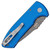 Pro-Tech Les George SBR Textured Blue Handle Acid Wash Blade LG415-BLUE