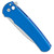 Pro-Tech Malibu Button Lock Flipper Wharncliffe Blue Handle Stonewash Blade 5101-BLUE