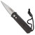 Pro-Tech Godson Custom GSD Black Handle w/ Black Leather Inlay Hand Ground Mirror Polish Blade Pearl Button 7GSD-10