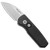 Pro-Tech Runt 5 Wharncliffe Solid Black Handle Stonewash Blade R5101