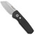 Pro-Tech Runt 5 Reverse Tanto Textured Black Handle Stonewash Blade R5205