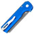 Arcform Slimfoot Auto Solid Blue Handle Damascus Blade Pearl Button