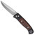 Pro-Tech Small Brend 2 Auto Black Handle w/Cocobolo Wood Inlays Satin Blade 1206-C