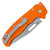 Demko AD-20.5 Shark Lock Clip Point Orange Grivory Handle Stonewash Blade