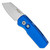 Pro-Tech Runt 5 Reverse Tanto Solid Blue Handle Stonewash Blade R5201-BLUE
