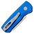 Pro-Tech Runt 5 Reverse Tanto Solid Blue Handle Stonewash Blade R5201-BLUE