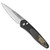 Pro-Tech Newport Black Handle w/ Camo G-10 Inlay Stonewash Blade 3424