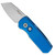Pro-Tech Runt 5 Reverse Tanto Textured Blue Handle Stonewash Blade R5205-BLUE
