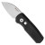 Pro-Tech Runt 5 Wharncliffe Dragon Scale Textured Black Handle Stonewash Blade Pearl Button Limited Edition R5130