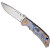 Spartan Blades Harsey Folder SHF 2021 Special Edition Spartan Babe Blue Engraved Titanium Handle Stonewash Blade SF5SPARTANBABE