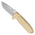 Pro-Tech Les George Rockeye Auto Custom Textured Bronze AL Handle Stonewash Blade Pearl Button Bronze Ti Clip LG334