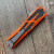 Heretic Knives Colossus S/E Orange Handle w/ Black Grip Inlays Stonewash Blade H039-2A-ORG