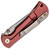 Toor Knives Chasm FL154R Frame Lock Ruby Titanium Handle Stonewash Blade