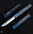 Heretic Knives Cleric II T/E Black Handle w/ Carbon Fiber Top Cover/Inlay Blue Ti Accents Stonewash Blade H019-2A-CF/BLU