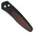 Pro-Tech Newport Black Handle w/ Snake Wood Inlay Stonewash Blade Mosaic Button 3427-SW