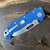 Demko MG AD20S Shark Lock Blue G10 Handle Stonewash Shark Foot S45VN Blade
