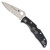 Spyderco Endura 4 Lightweight Thin Blue Line Lock Back Black FRN Handle Satin Combo VG-10 Blade C10FPSBKBL