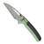 Civivi Sentinel Strike Button Lock Green Handle With Black FRN Integral Backspacer Damascus Blade  C22025B-DS1